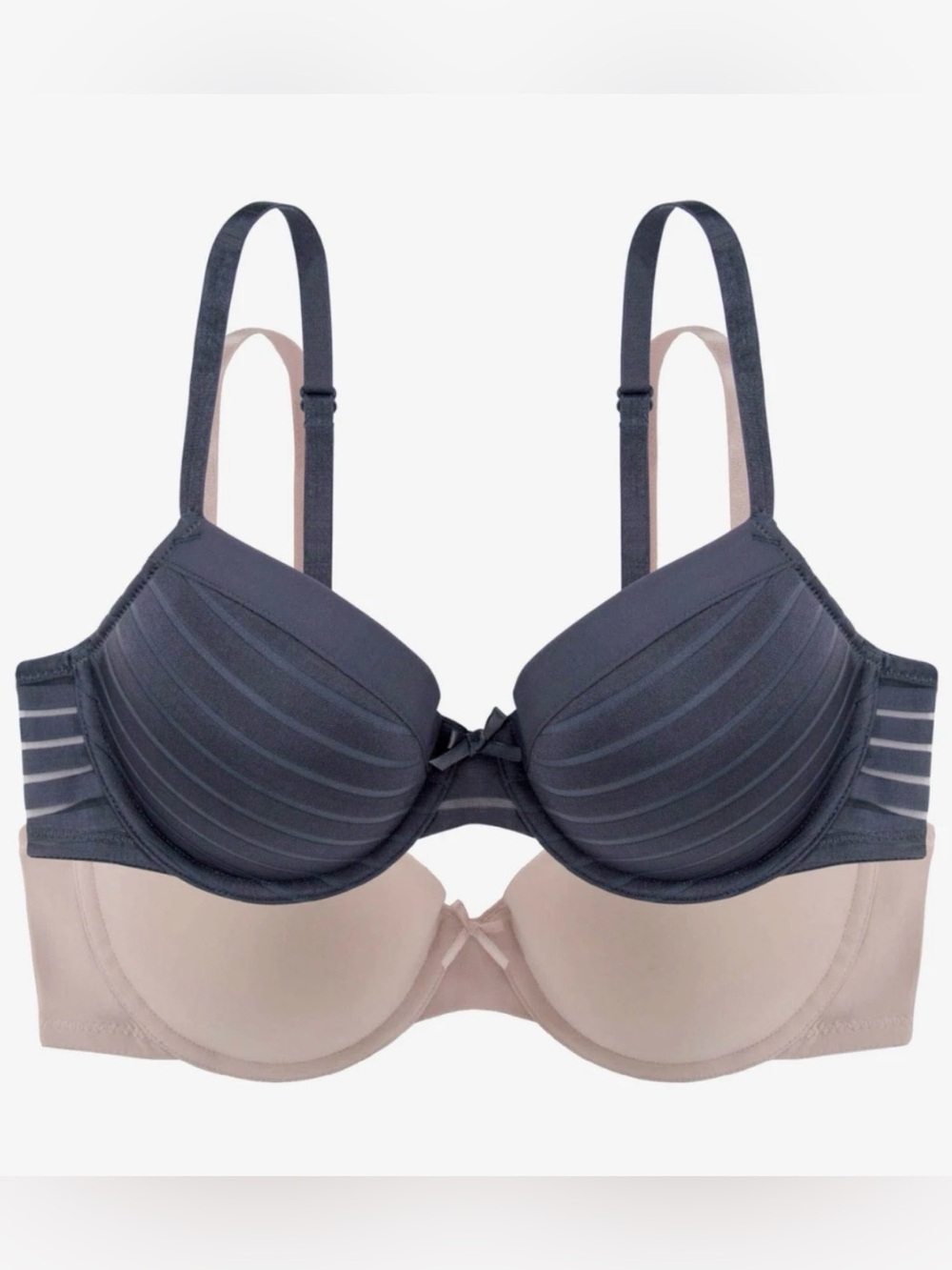 Dorina Women's Louise Light Padded 2 Piece Bra Set - Navy Blue, Beige 38DD